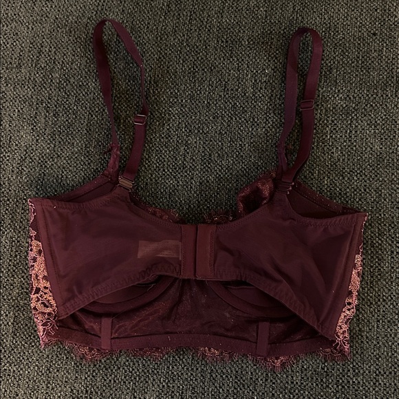 Victoria's Secret Lace Bralette in plum and gold floral - Picture 2 of 3
